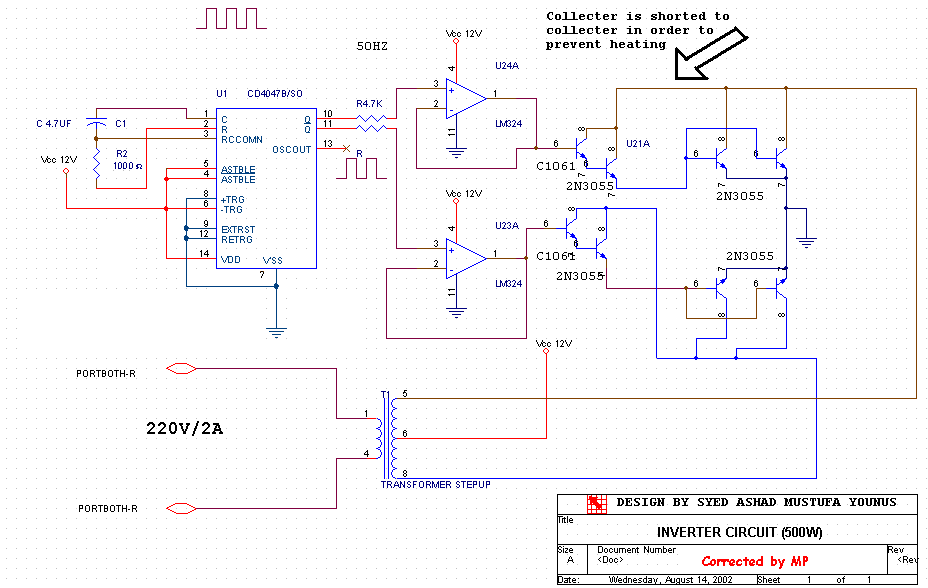 1Kw 12vdc to 220vac 50hz inverter!